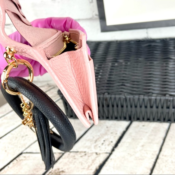 Gucci Marmont pink leather small wallet wristlet keychain - Picture 7 of 15